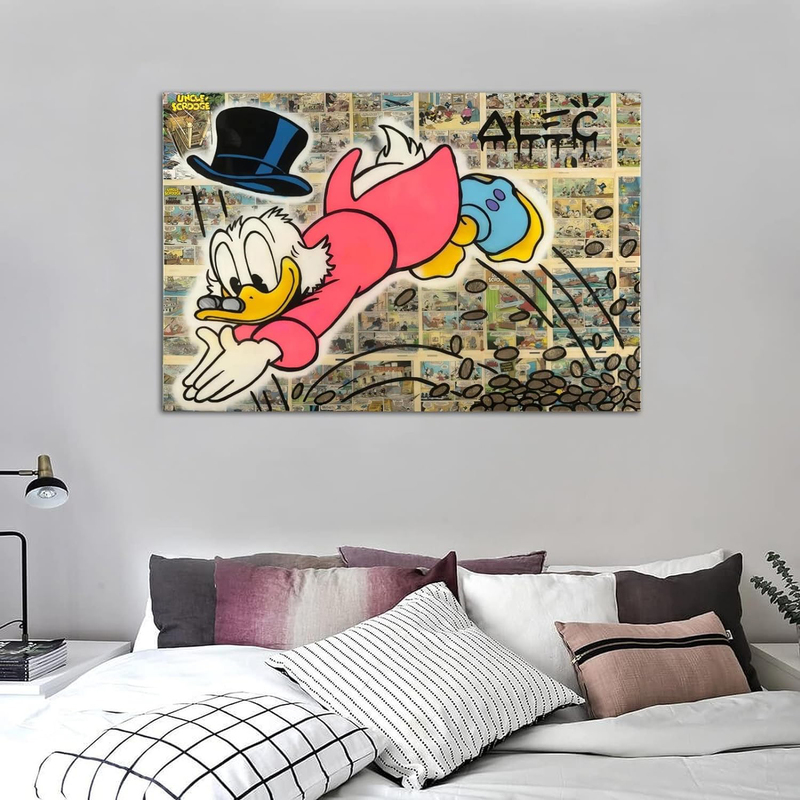 IWL Unframed Canvas 12 x 18-Inch ALEC Monopolys Money Scrooge Poster, Multicolour