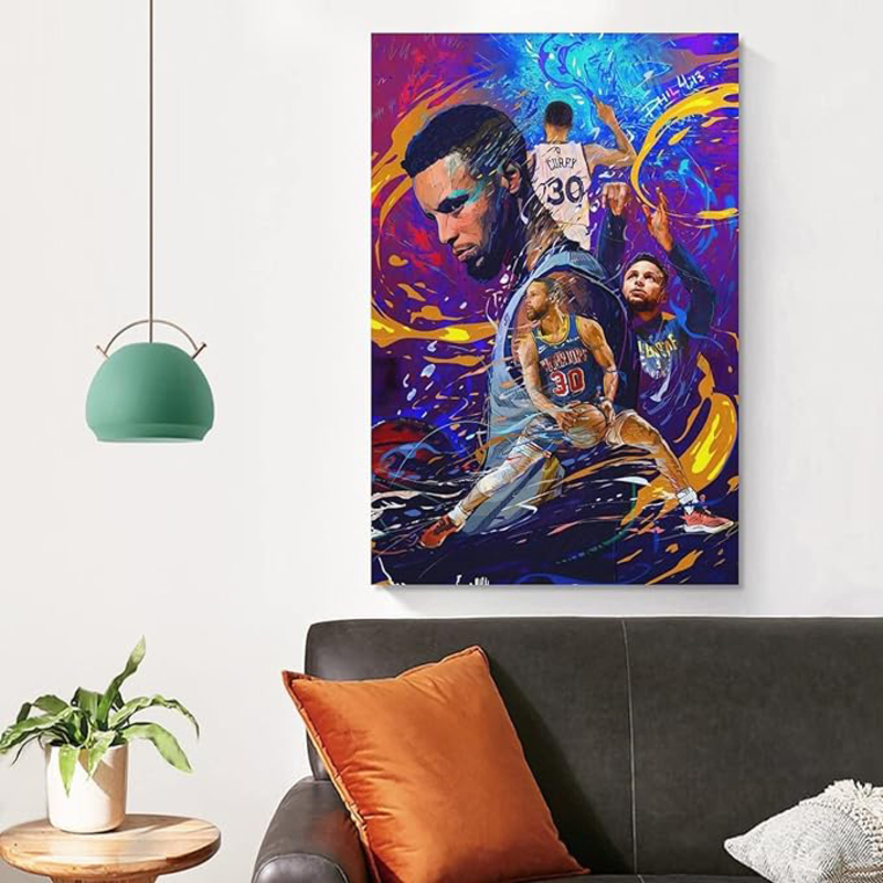 Stephen Curry Wall Art Canvas Print Poster, 40 x 60cm, Multicolour