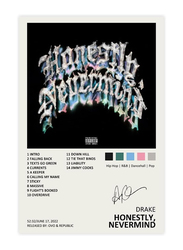 Ygulc Drake Honestly Nevermind Music Album Cover Poster, Multicolour