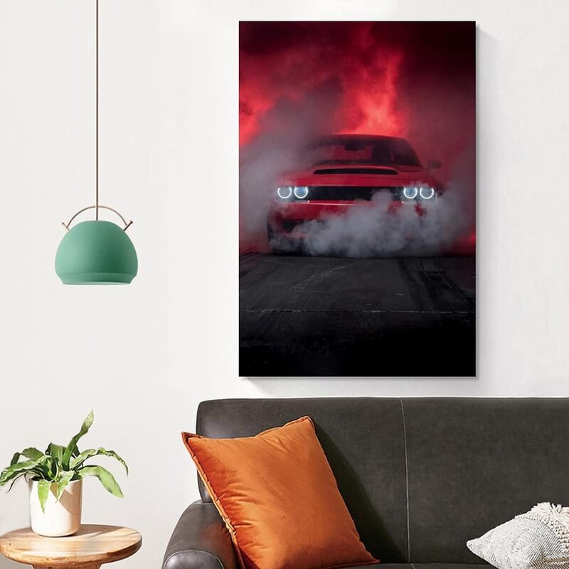 Maisuimaoyi JDM Car Poster Muscle Car Challenger Canvas Art Poster, 12 x 18 inch, Multicolour