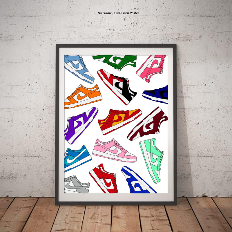 Liya Design Prints Hype beast Custom Dunk Low Sneaker Poster, Multicolour