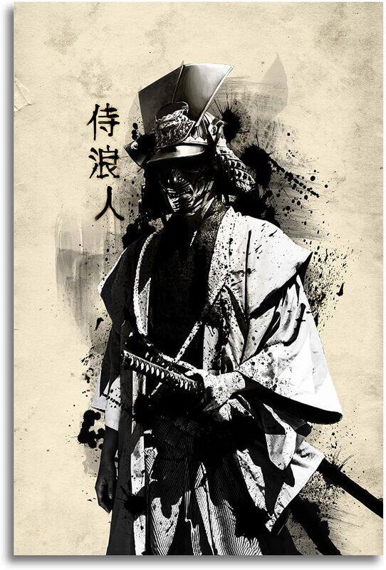 

Gengsheng Canvas Poster Oil Painting Japanese Bushido Samurai Ronin Modern Character Wall Art Poster, 16 x24 inch, Multicolour