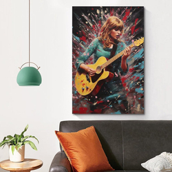 Ofitin Taylor Swift Playing Guitar Music Canvas Wall Art Posterr, 12 x 18 inch, Multicolour