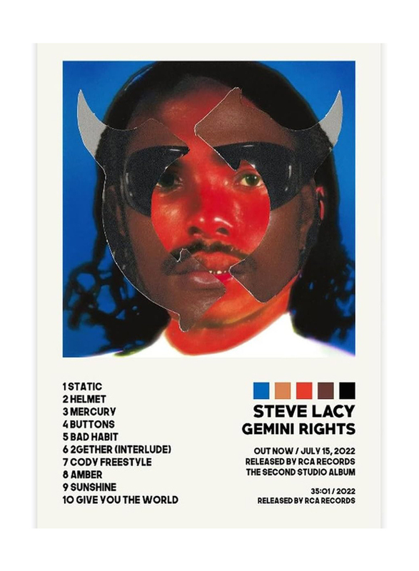 Steve Lacy Posters Gemini Rights Poster Tracklist Album Cover Canvas Poster Wall Art Decor Print, Multicolour