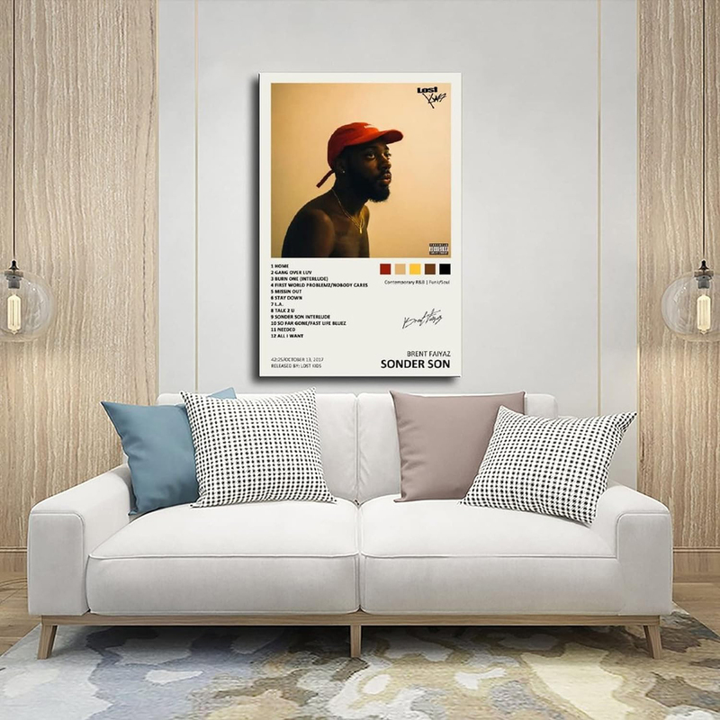 YGULC Brent Faiyaz Sonder Son Music Album Cover Signed Limited Edition Canvas Poster, Multicolour