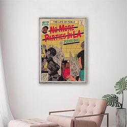 Motlwat Kanye West & Kendrick Lamar No More Parties in LA Music Album Canvas Posters, Multicolour