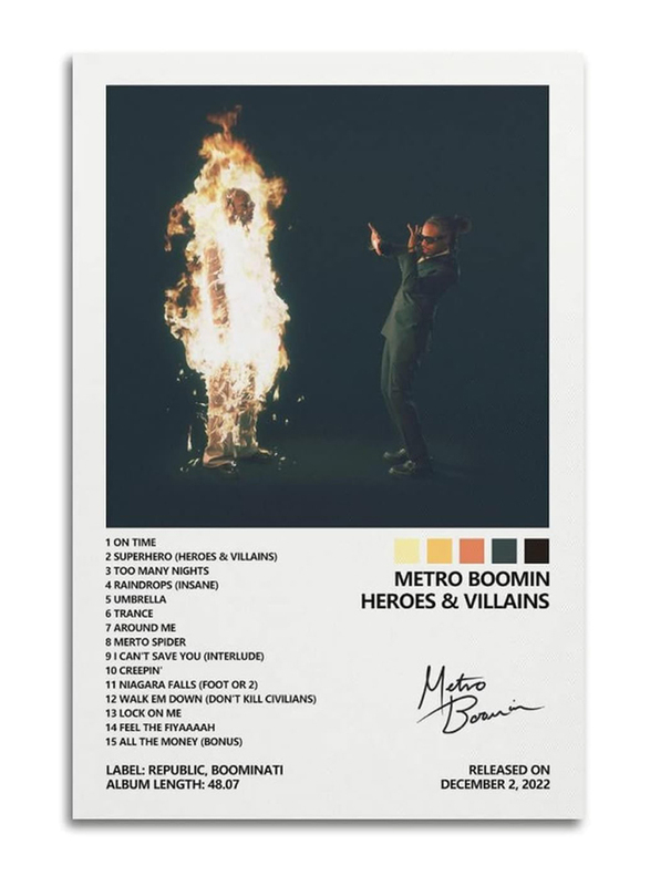 Suanea Metro Boomin Heroes & Villains Album Cover Poster, Multicolour