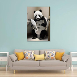 Gynaver Panda Canvas Wall Art Poster, Multicolour