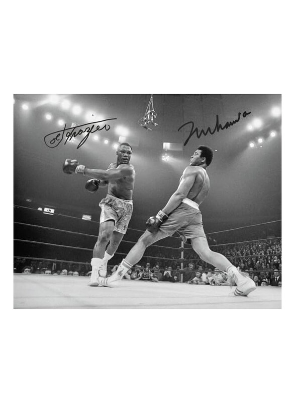 

Ikonic Fotohaus Muhammad Ali Joe Frazier Boxing Legends Signed Photo Autograph Print Wall Art, Black/White