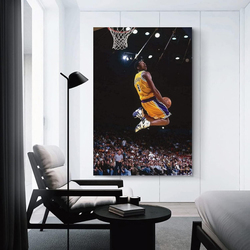 12 x 18-Inch Canvas Kobe Bryant Poster Wall Art, Multicolour