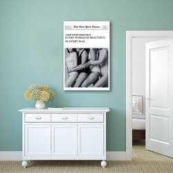 12 x 18-Inch Unframed Canvas The New York Times Newspaper Research "Every Women is Beautiful in Everyway" Page Poster Wall Art, Multicolour