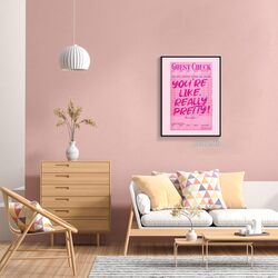 Prinajssiad Youre Like Really Pretty Canvas Wall Art Poster, 12 x 16 inch, Pink