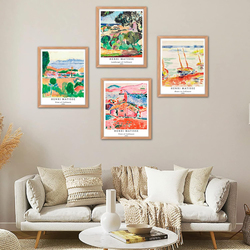 Berkin Arts Wall Art Unframed Prints Giclee Art Paper Set, 4 Pieces, Multicolour
