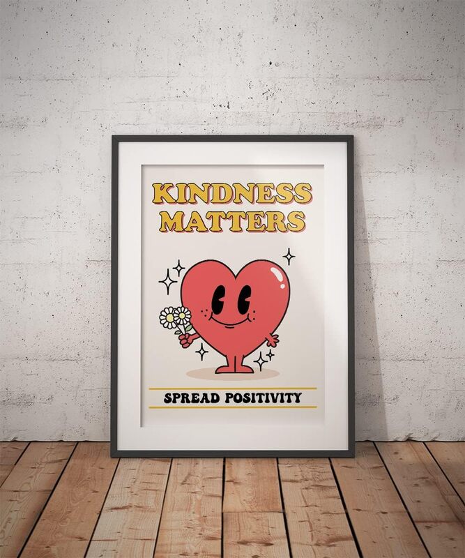 Artivo Retro Poster Heart Kindness Matters, Multicolour