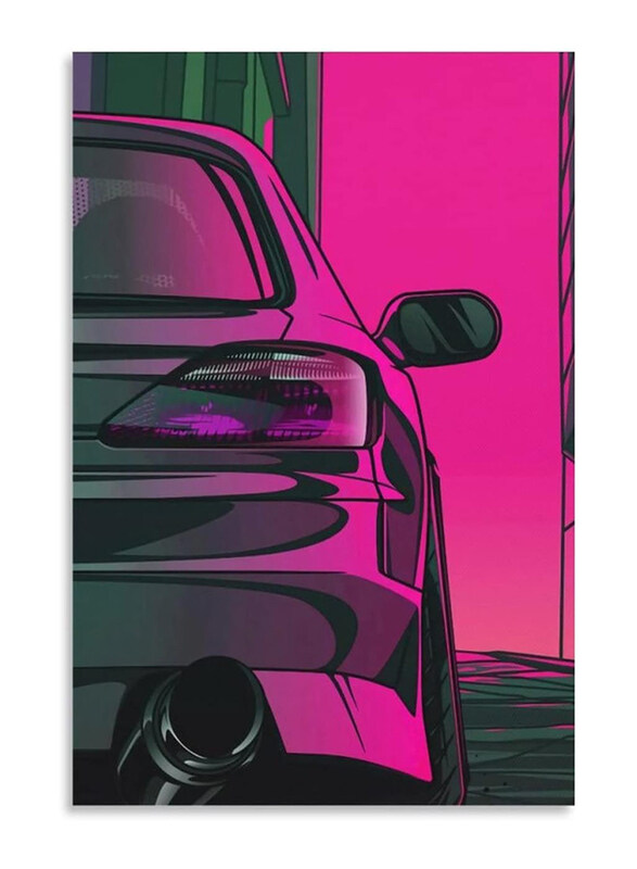 

NAYUKO 12 x 18-Inch Unframed Canvas Car Art Poster Wall Art, Purple