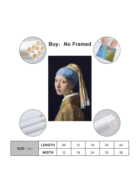 Njyxart The Girl With A Pearl Earring Poster, Multicolour