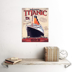 Wee Blue Coo Travel Transport Titanic Liner Disaster Queen Ocean Art Print Poster, Multicolour