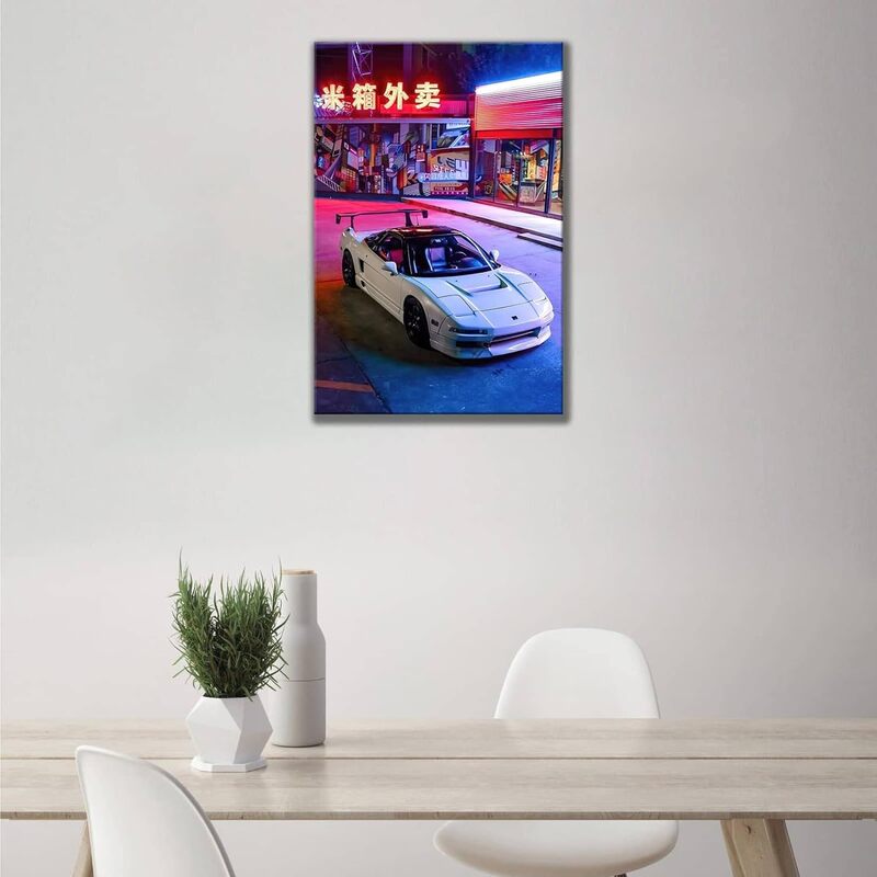 Xuemei Jdm Style Car Poster Street Trippy Canvas Prints Picture Paintings, 12 x 18 inch, Multicolour