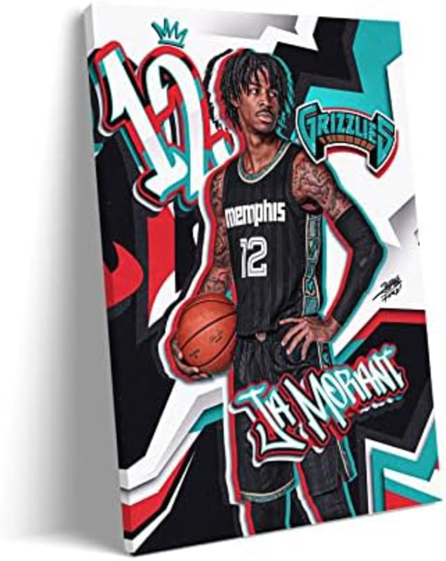 Tongart Ja Morant Basketball Posters HD Printing Poster, 12 x 18-inch, Multicolour