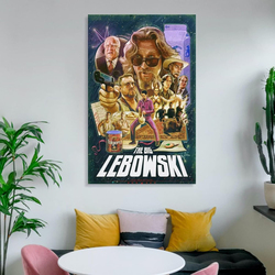 Aah 1988 The Big Lebowski Classic Movie Poster, 16 x 24-inch, Multicolour