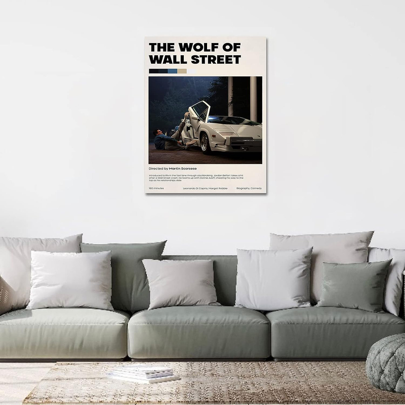 Auetrcls The Wolf of Wall Street Classic Movie Canvas Poster, Multicolour