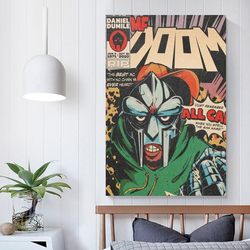 12 x 18-Inch Canvas MF Doom Music Album Poster Wall Art, Multicolour