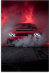 Maisuimaoyi JDM Car Poster Muscle Car Challenger Canvas Art Poster, 12 x 18 inch, Multicolour