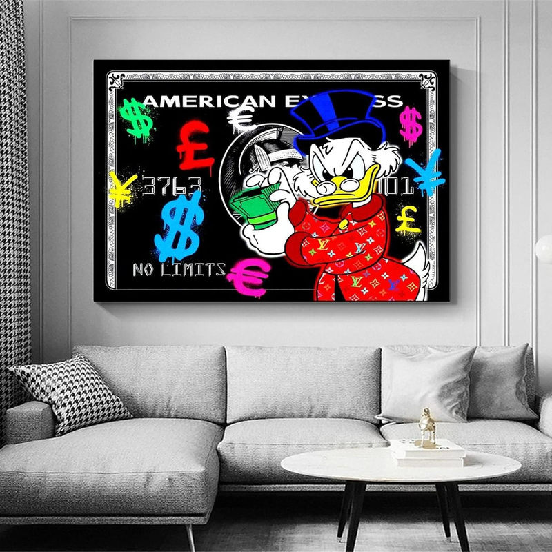 Brr Graffiti Monopolys Scrooge American Express Money Canvas Art Poster, Multicolour