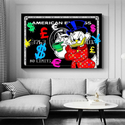 Brr Graffiti Monopolys Scrooge American Express Money Canvas Art Poster, Multicolour