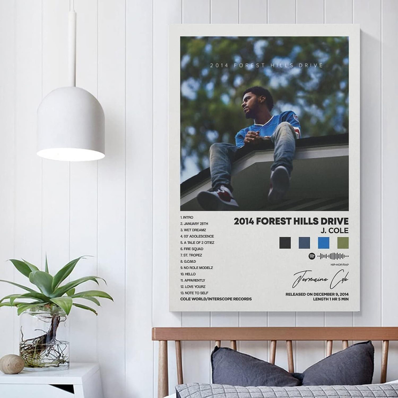 ASTRL J. Cole 2014 Forest Hills Drive Album Cover Canvas Posters, Multicolour