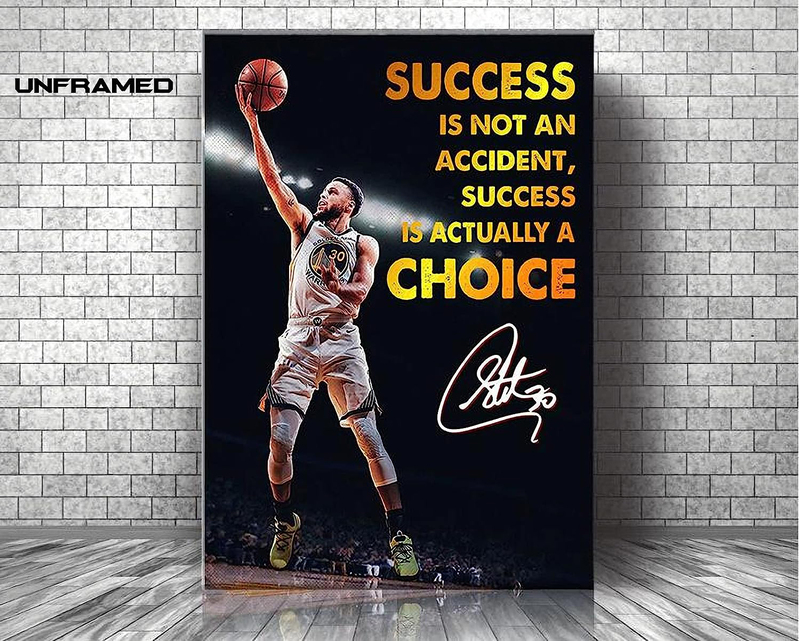 Niiorty Stephen Curry Inspirational Success Canvas Poster, Multicolour