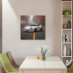 Linking Car Poster Jdm Supra MK4 Canvas Art Wall Prints for Bedroom Painting, 16 x 16 inch, Multicolour