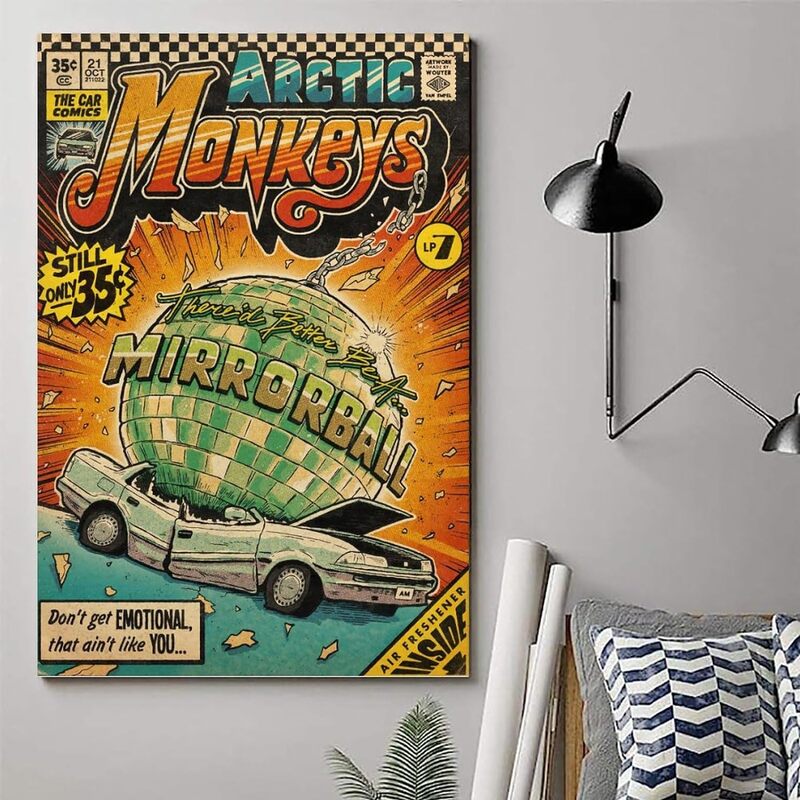 VOXN Mirrorball Arctic Monkeys Poster Vintage Aesthetic Poster, 8 x 12 inch, Multicolour