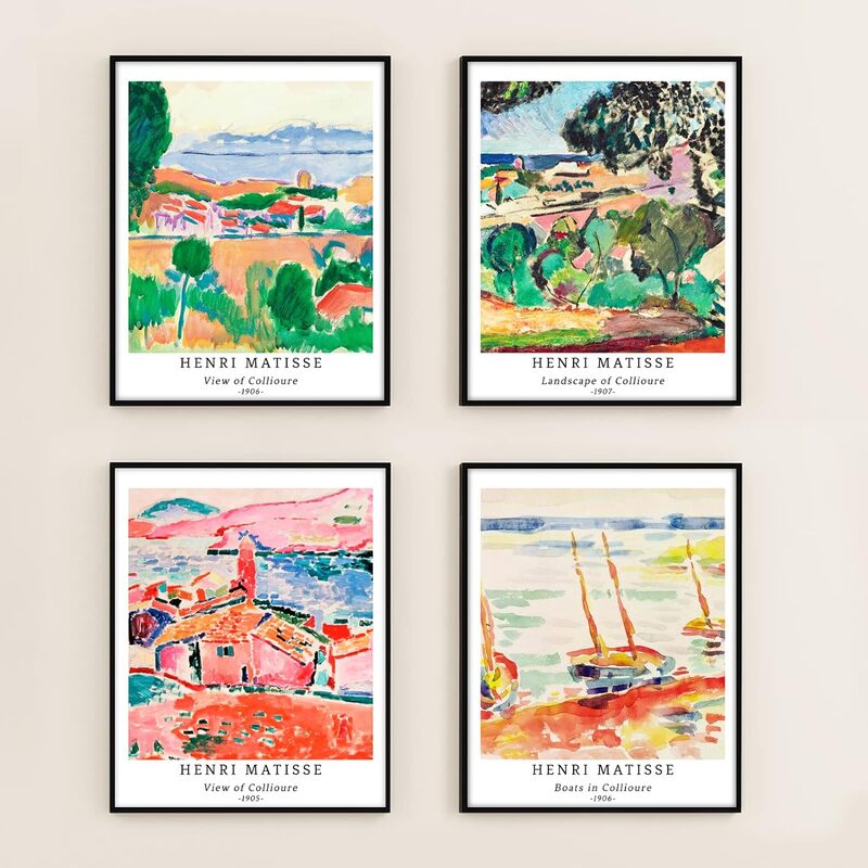 Berkin Arts Wall Art Unframed Prints Giclee Art Paper, 11 x 14 inch, 4 Pieces, Multicolour