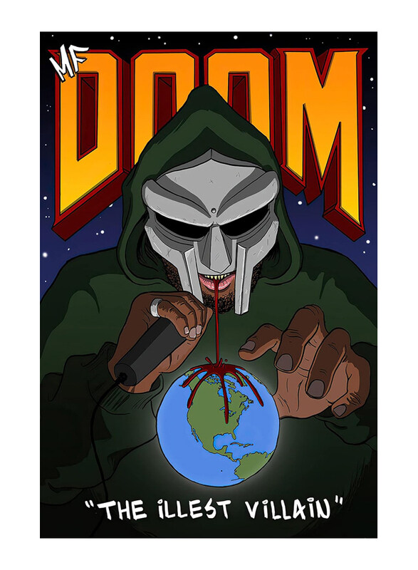 HEMjnJLhk Rapper MF Doom Canvas Painting Fashion Wall Art Poster, 30 x 45cm, Multicolour