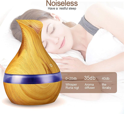 Ultrasonic Aroma Diffuser Soothing Humidifier with Enchanting LED Ambience, Brown