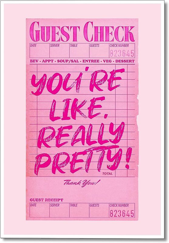 

General Prinajssiad Youre Like Really Pretty Canvas Wall Art Poster, 12 x 16 inch, Pink