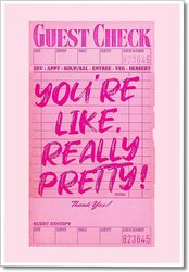 Prinajssiad Youre Like Really Pretty Canvas Wall Art Poster, 12 x 16 inch, Pink