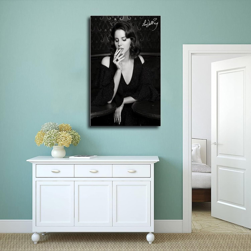 BBDVKQ Lana Del Rey Signed Limited Canvas Poster, 12 x 18 inch, Multicolour