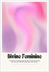 Cehnsenhui Funky Pink Aura Divine Feminine Gradient Energy Spirituality Divine Feminine Gradient Energy Spirituality Canvas Wall Art, 12 x 16 inch, Multicolour