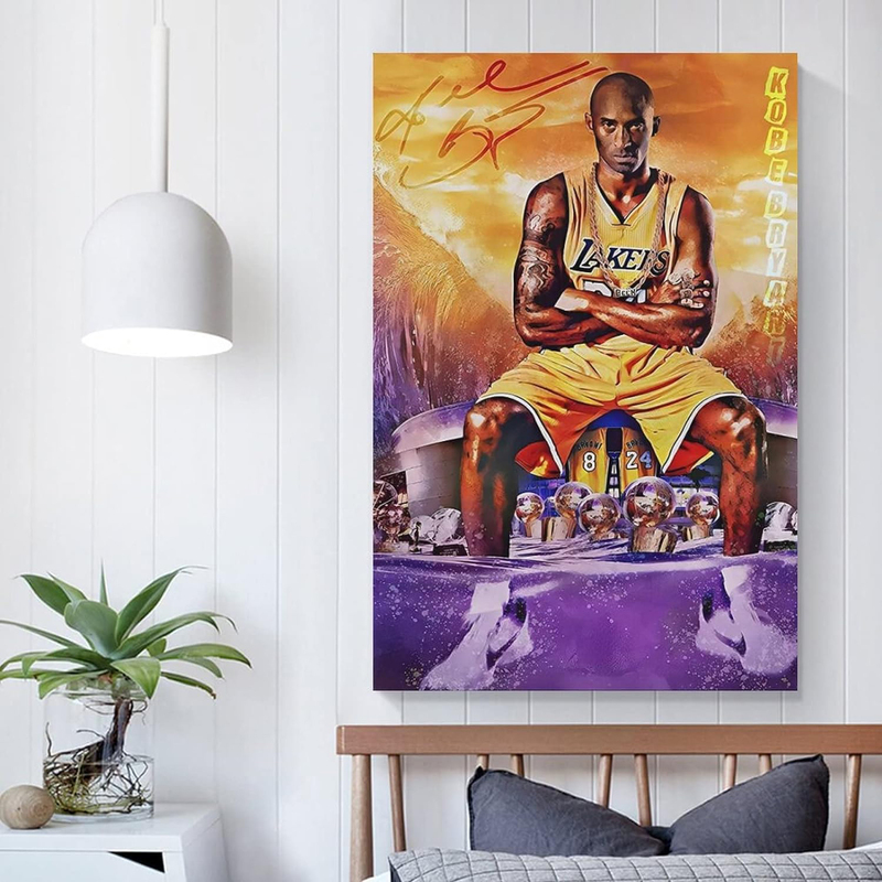 Kobe Bryant Wall Art Canvas Print Poster, 16 x 24 inch, Multicolour