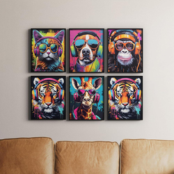 Westbird Gamer Room Decor Unframed Print Set, 6 Pieces, Multicolour