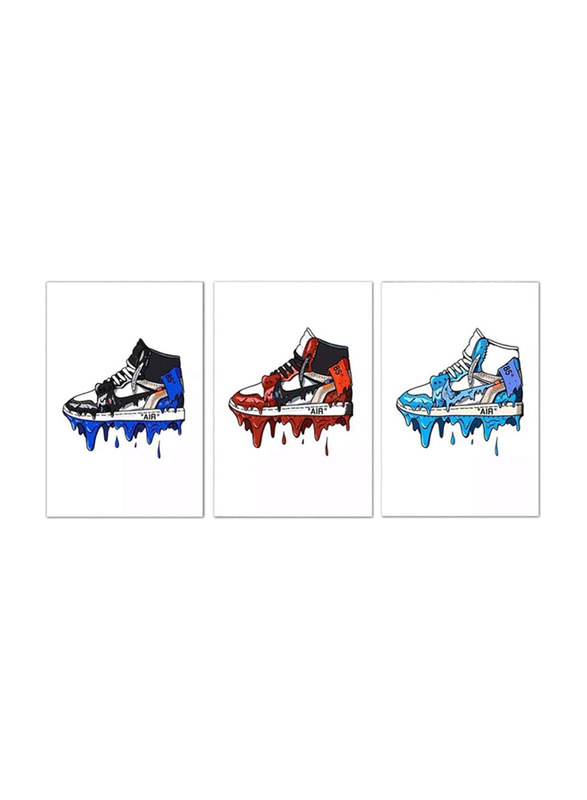 Pengda Home Decor Sneaker Michael Fashion 3 Piece Aj Shoes Air Painting Modular Canvas Poster, Multicolour