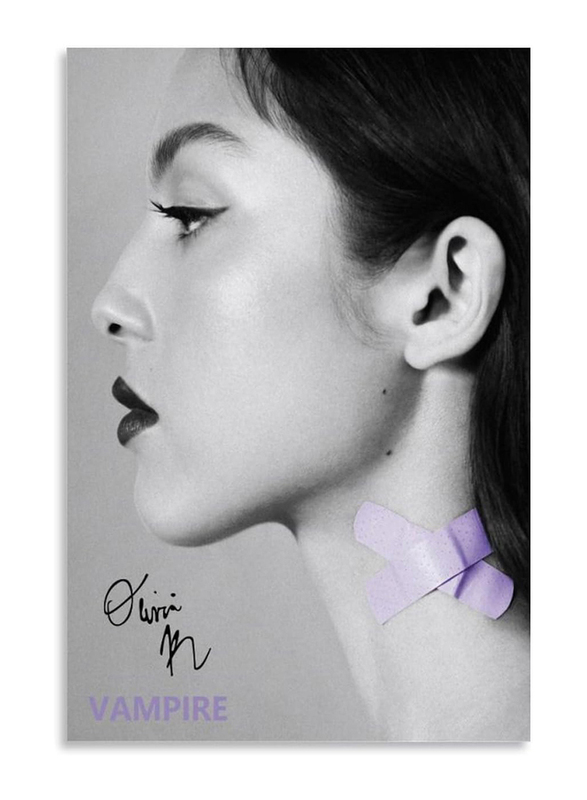 Chuki Olivia Rodrigo Vampire Poster, 40 x 60cm, Grey