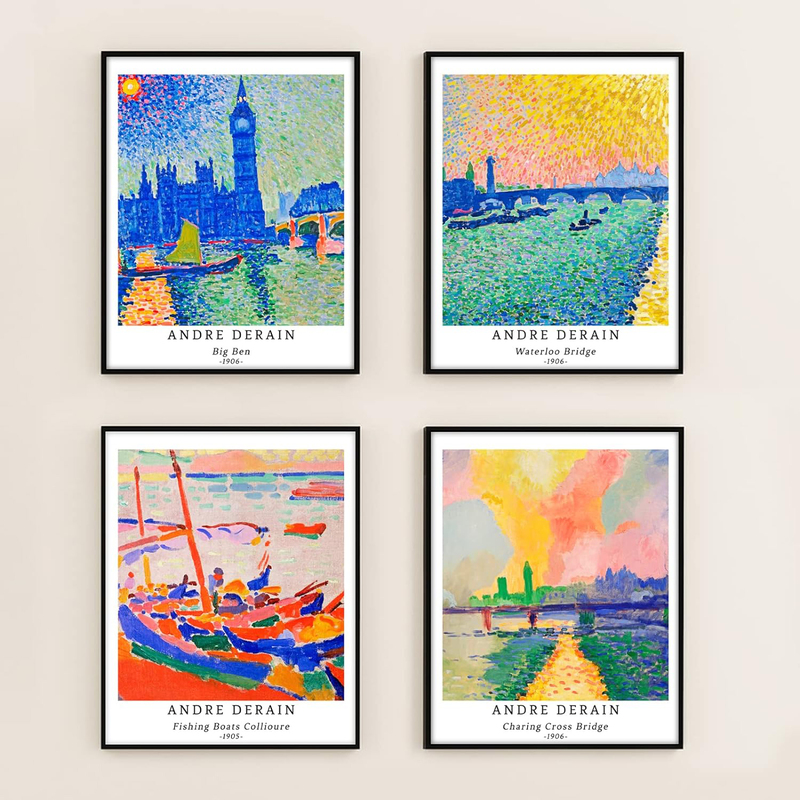 Berkin Arts Wall Art Unframed Prints Giclee Art Paper Set, 4 Pieces, Multicolour