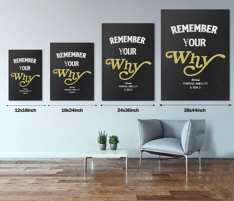 Yatsen Bridge Remember Your Why-inspirational Office Quotes Wall Art, Multicolour