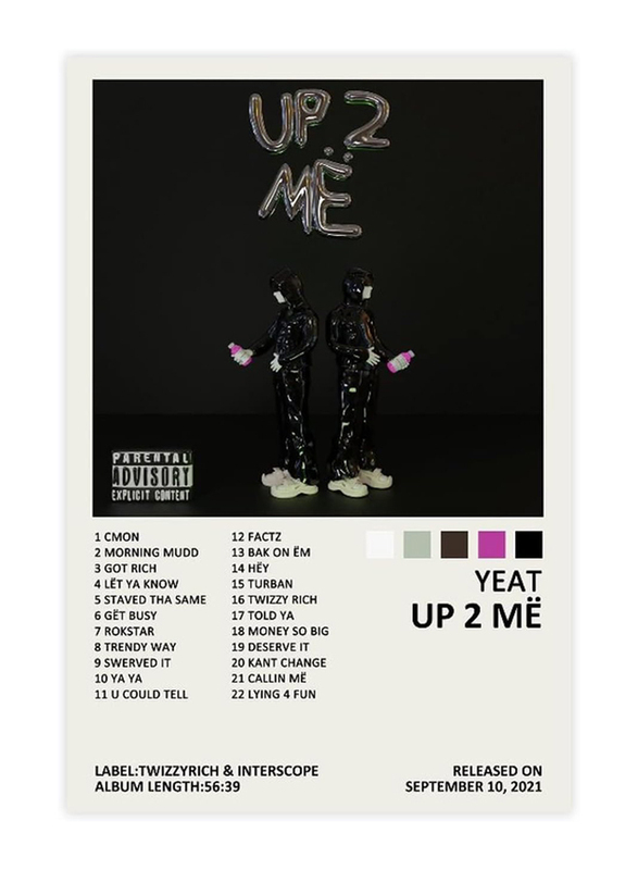 Ygulc Yeat Up 2 Me Music Album Cover Canvas Poster, 16 x 24-inch, Multicolour