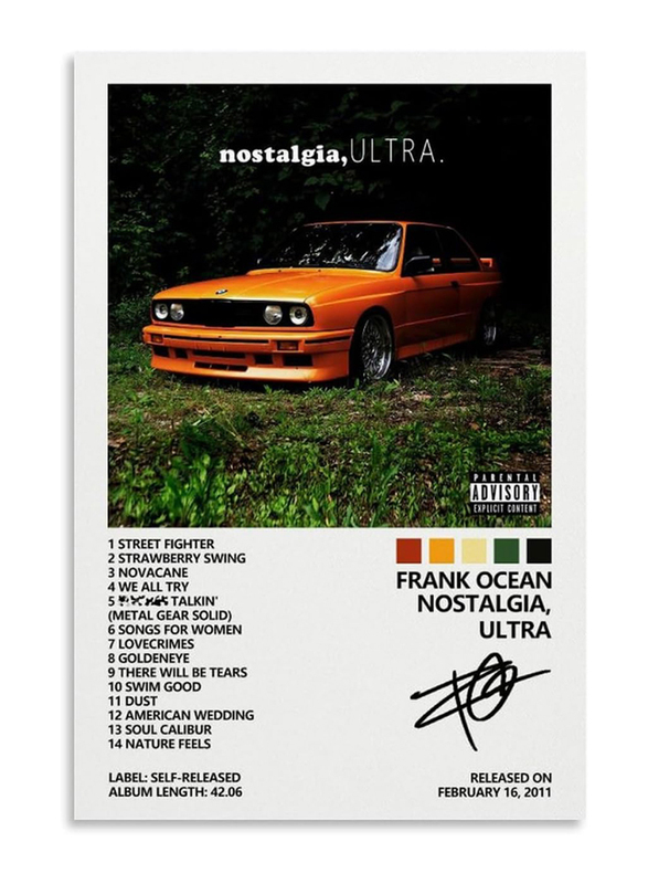 Suanea Frank Ocean Poster Nostalgia, Ultra Album Cover Poster, Multicolour
