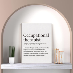 Lexsivo Modern Minimalist Occupational Therapist Definition Print Canvas Poster, 12 x 15-inch, White