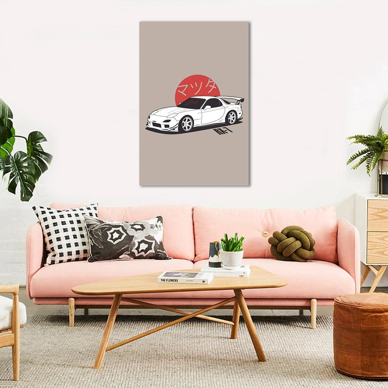 ALLUCKII JDM Car Classic Canvas Poster, Multicolour